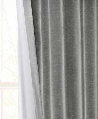 French Pleat Vintage Textured Faux Dupioni Silk Blackout Curtain