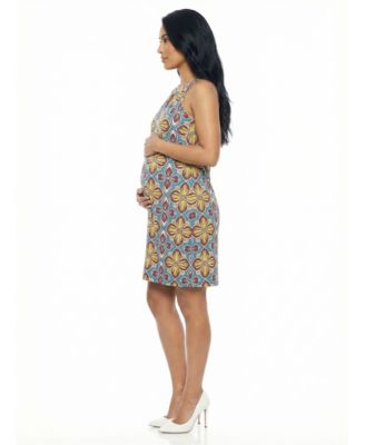Women's and Plus Size Maternity Sleeveless Keyhole Dress