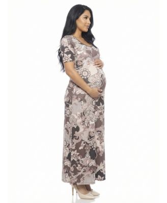 Women's and Plus Size Maternity Scoop Neck Maxi Dress
