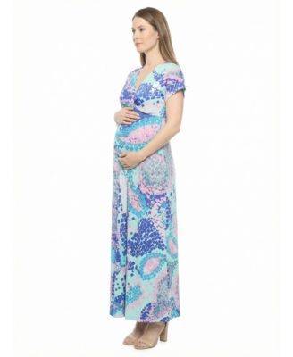 Women's and Plus Size Maternity V-Neck Maxi Dress
