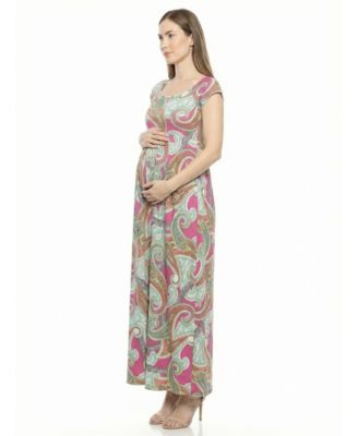 Women's and Plus Size Maternity Square Neck Maxi Dress