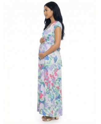 Women's and Plus Size Maternity V-Neck Maxi Dress