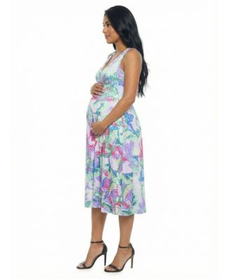 Women's and Plus Size Maternity V-Neck Sleeveless Dress