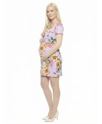 Women's and Plus Size Maternity Short-Sleeve Shift Dress