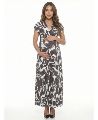 Women's and Plus Size Maternity V-Neck Maxi Dress