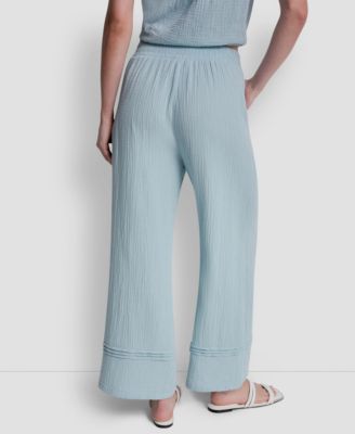 Petite Gauze Straight Leg Pull-On Pants