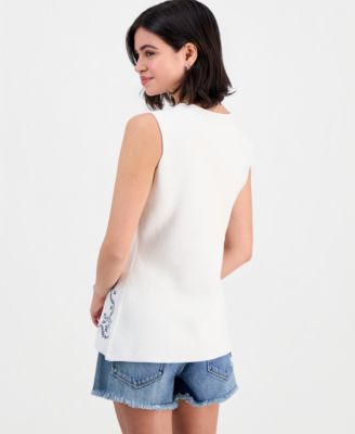 Driftwood Women's Deanna Limoncello Crewneck Knit Vest - Macy's
