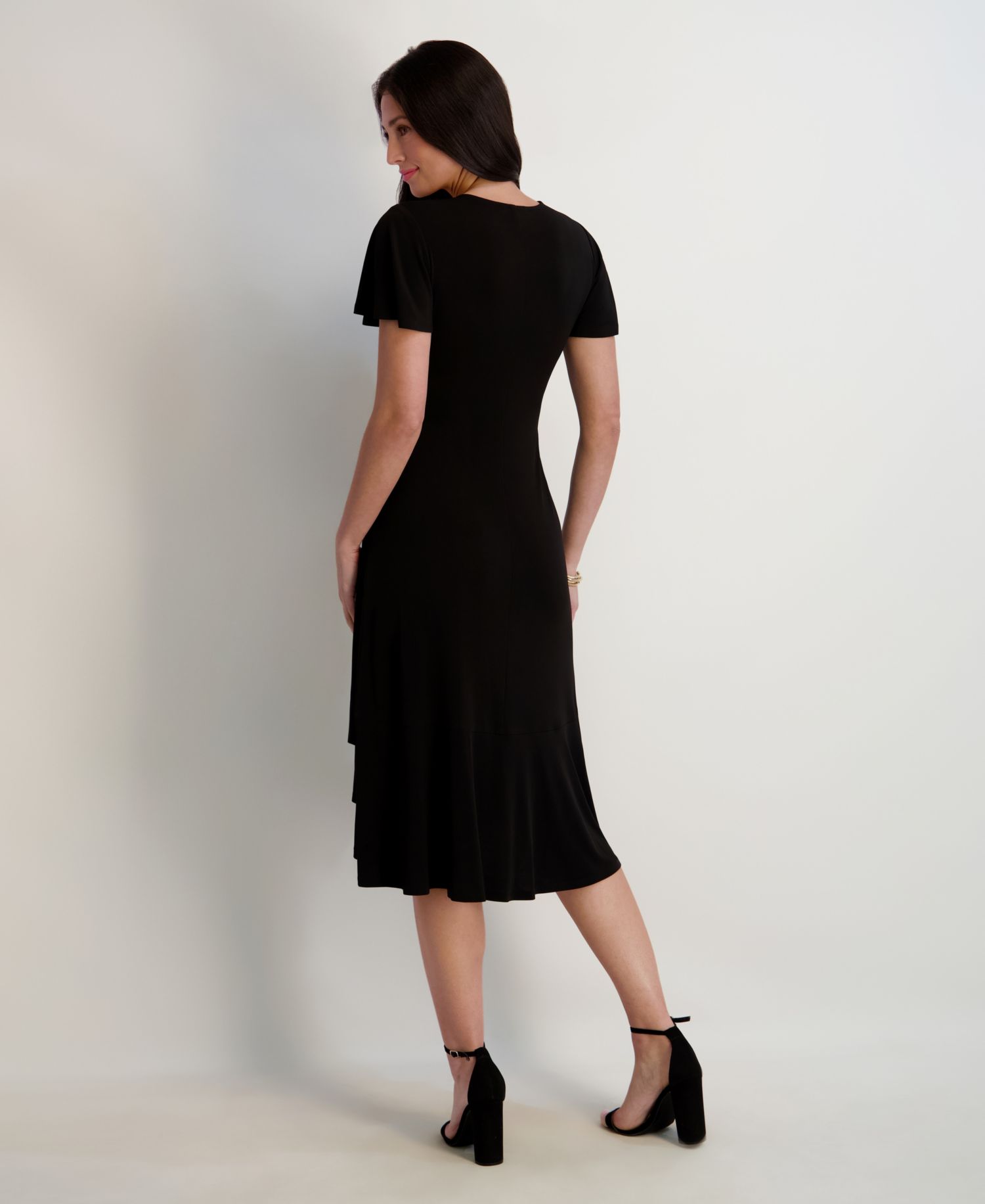 Flutter-Sleeve Midi Dress