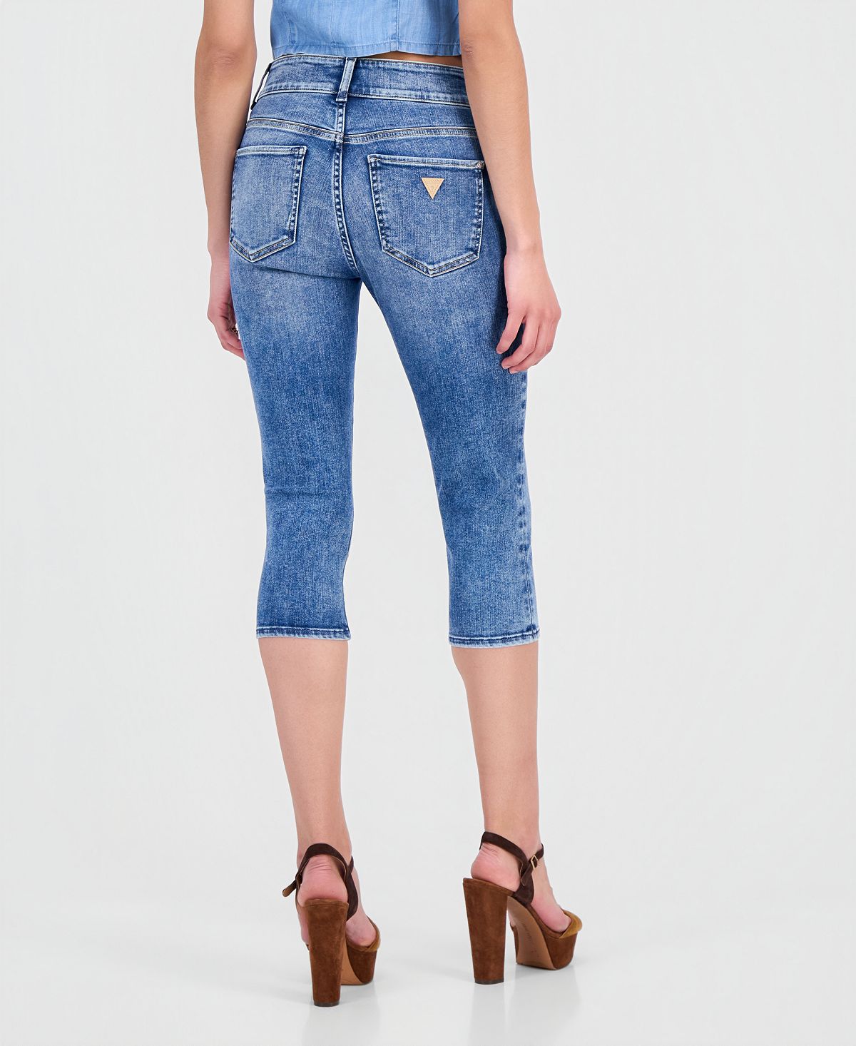 GUESS Women's Lily Mid-Rise Skinny Capri Jeans view 4 — MAYCSS fashion products
