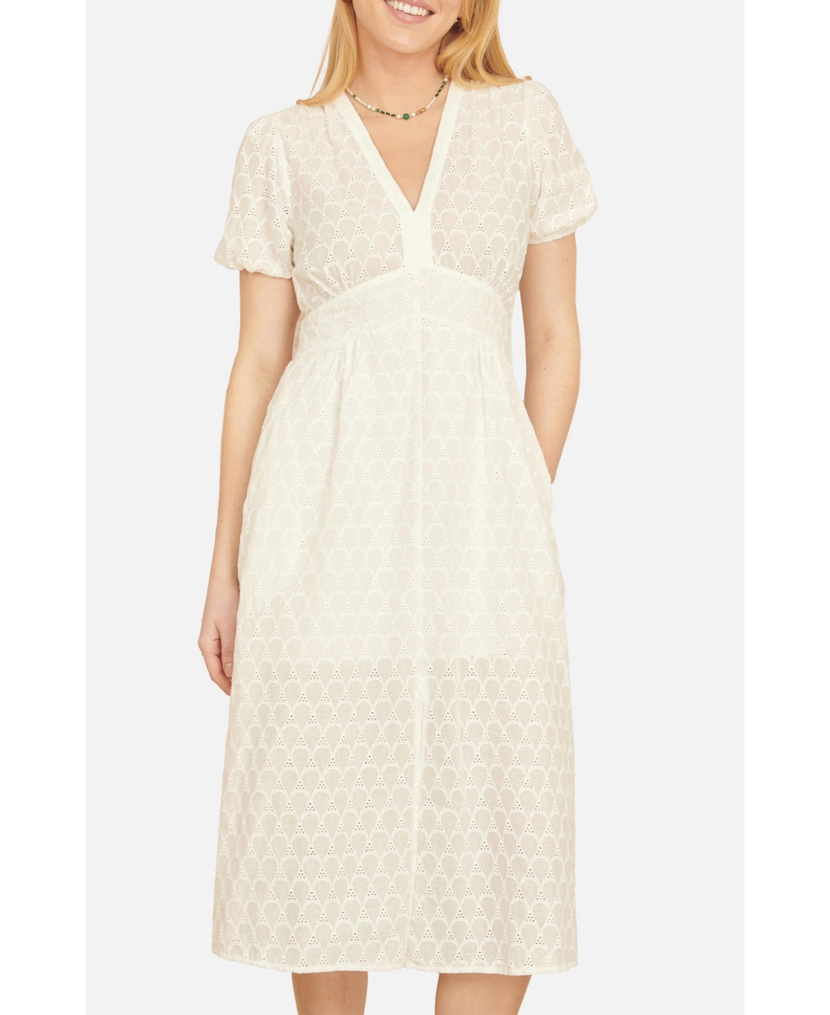 Yumi Women's Broderie Anglaise Midi Dress