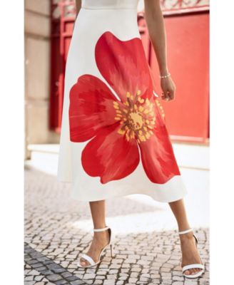 Women's Oversize Poppy Placement Midi Sun Dress