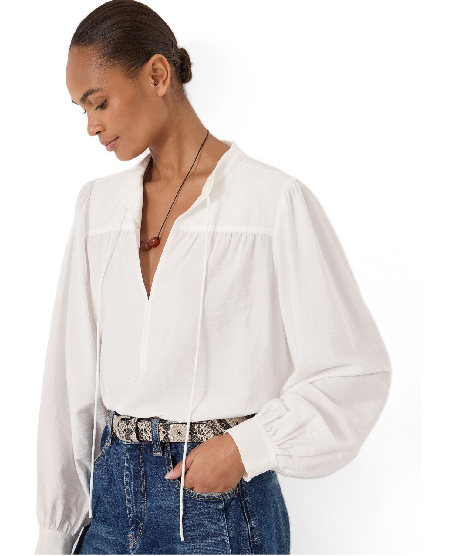 Women's Harlow Tie Front Detail Blouse