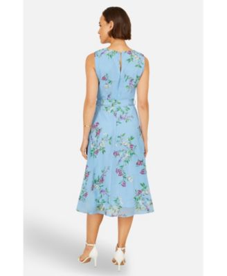 Women's Floral Print Midi Skater Dress