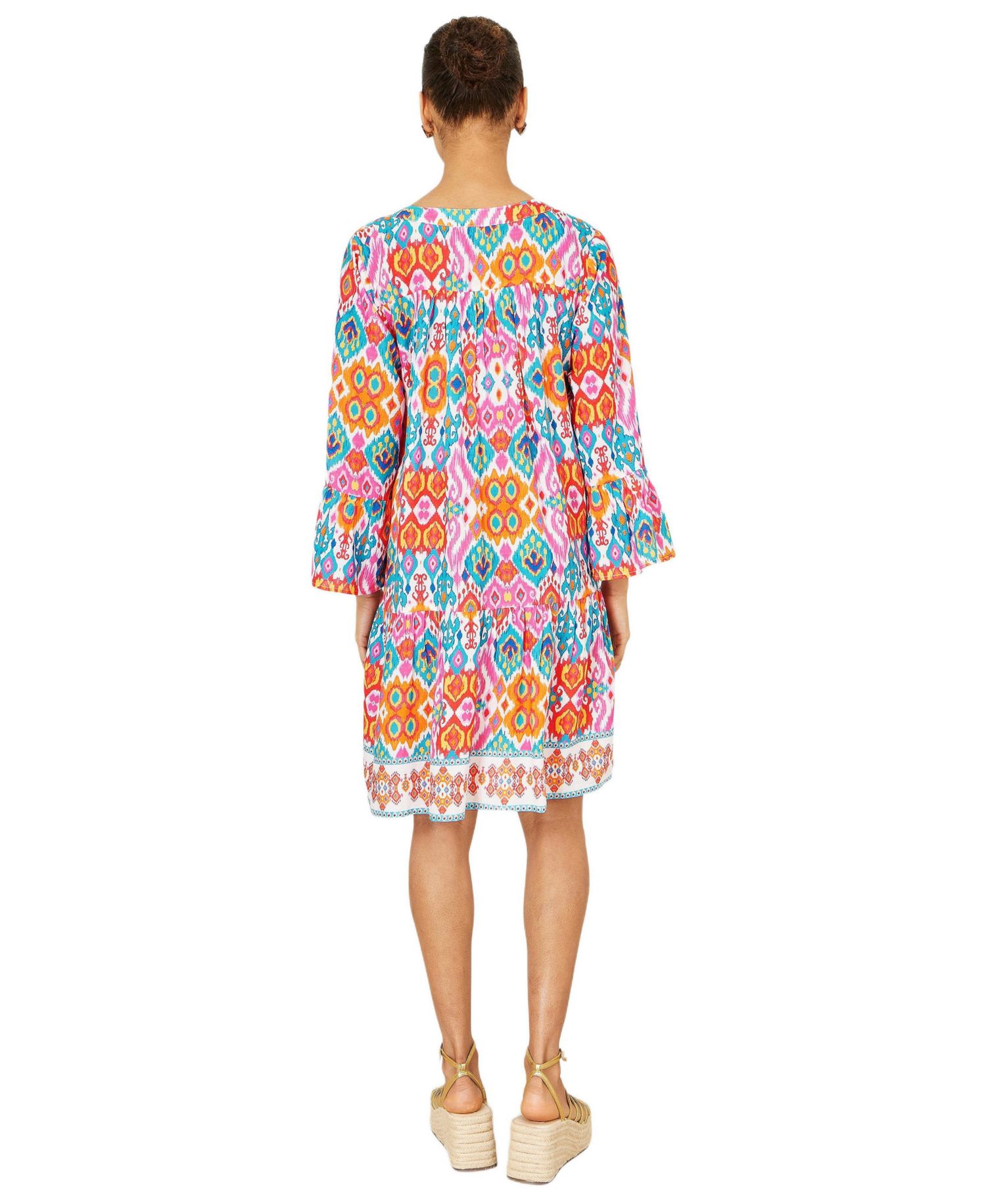 Women's Ikat Print Viscose Beach Tunic Dress
