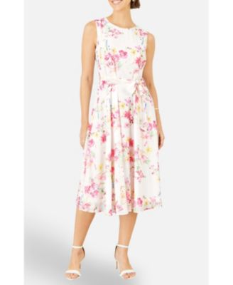 Women's Delicate Floral Midi Skater Dress