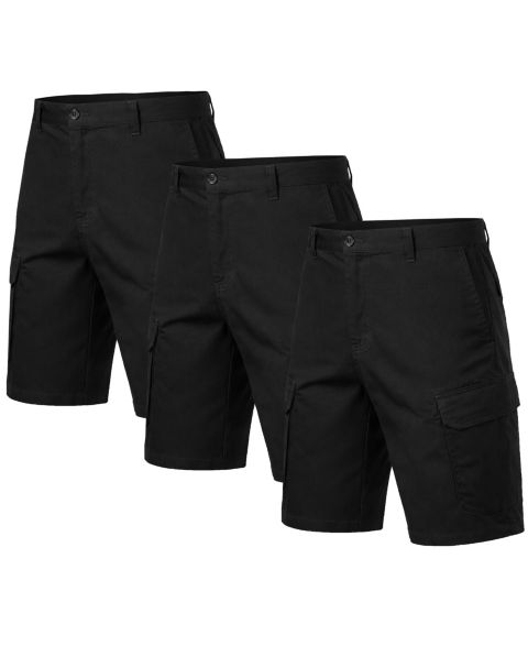 Мужские шорты Blu Rock Cotton Flex-Stretch Cargo Shorts-3 Pack, цвет: Чёрный
