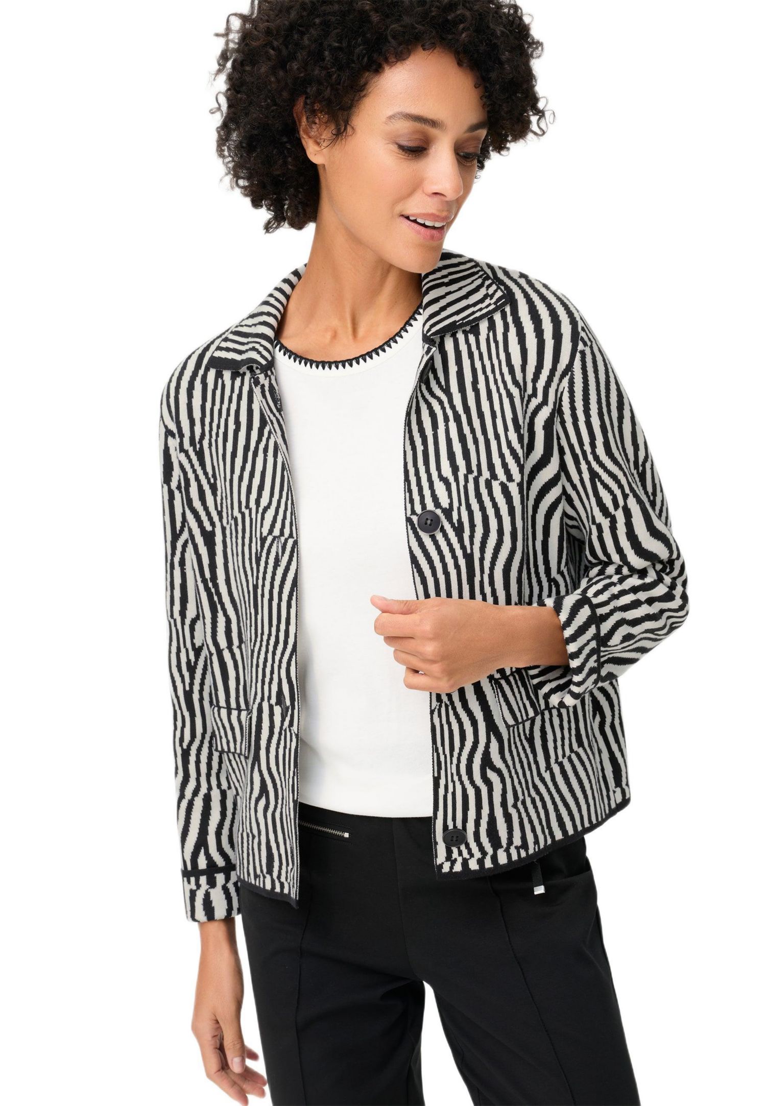 Women's Modern Zebra Knit Cardigan