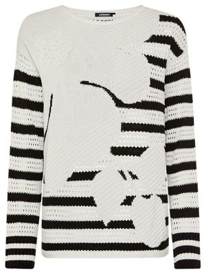 Women's Abstract Open Knit Sweater