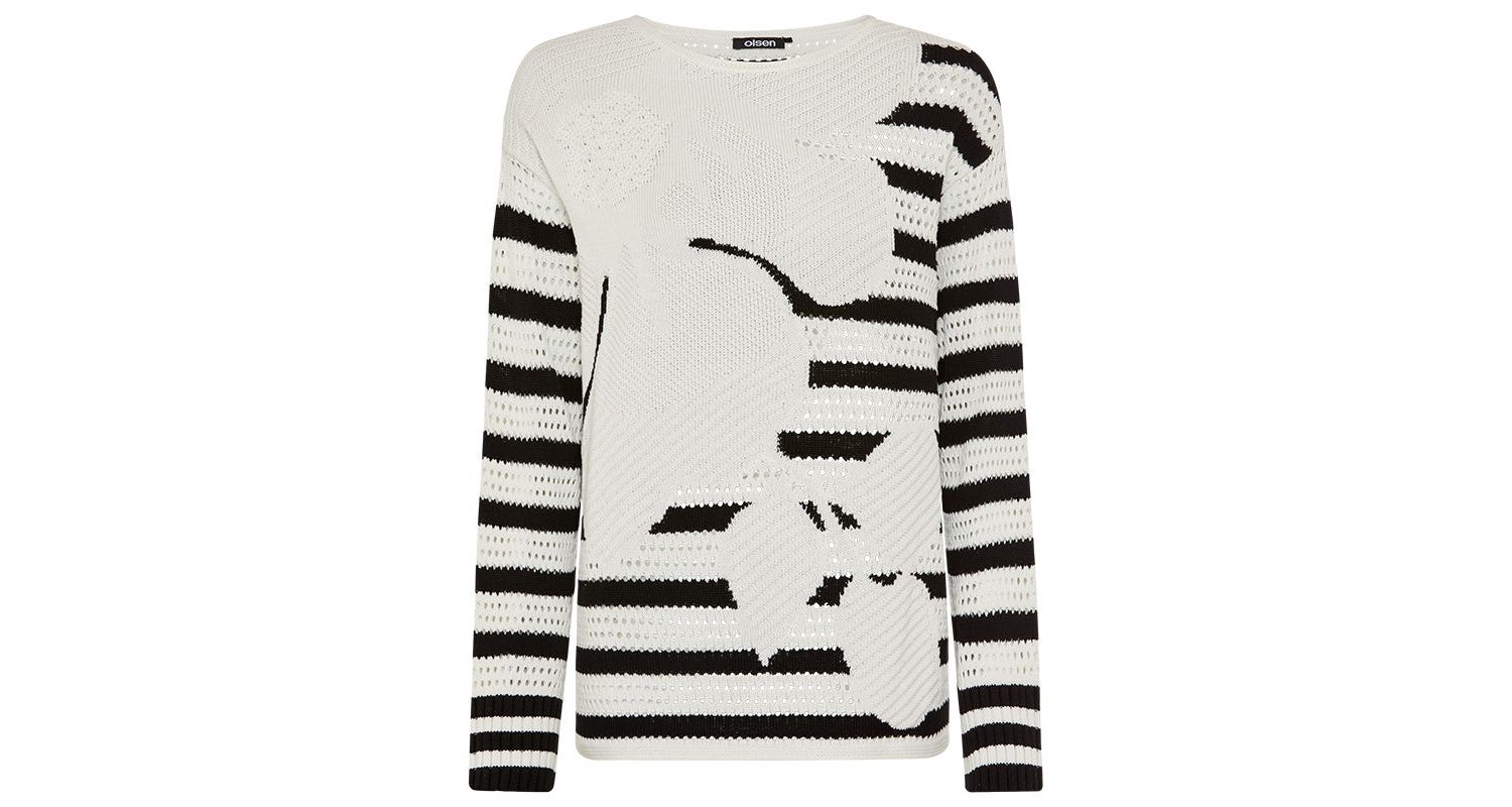 Women's Abstract Open Knit Sweater