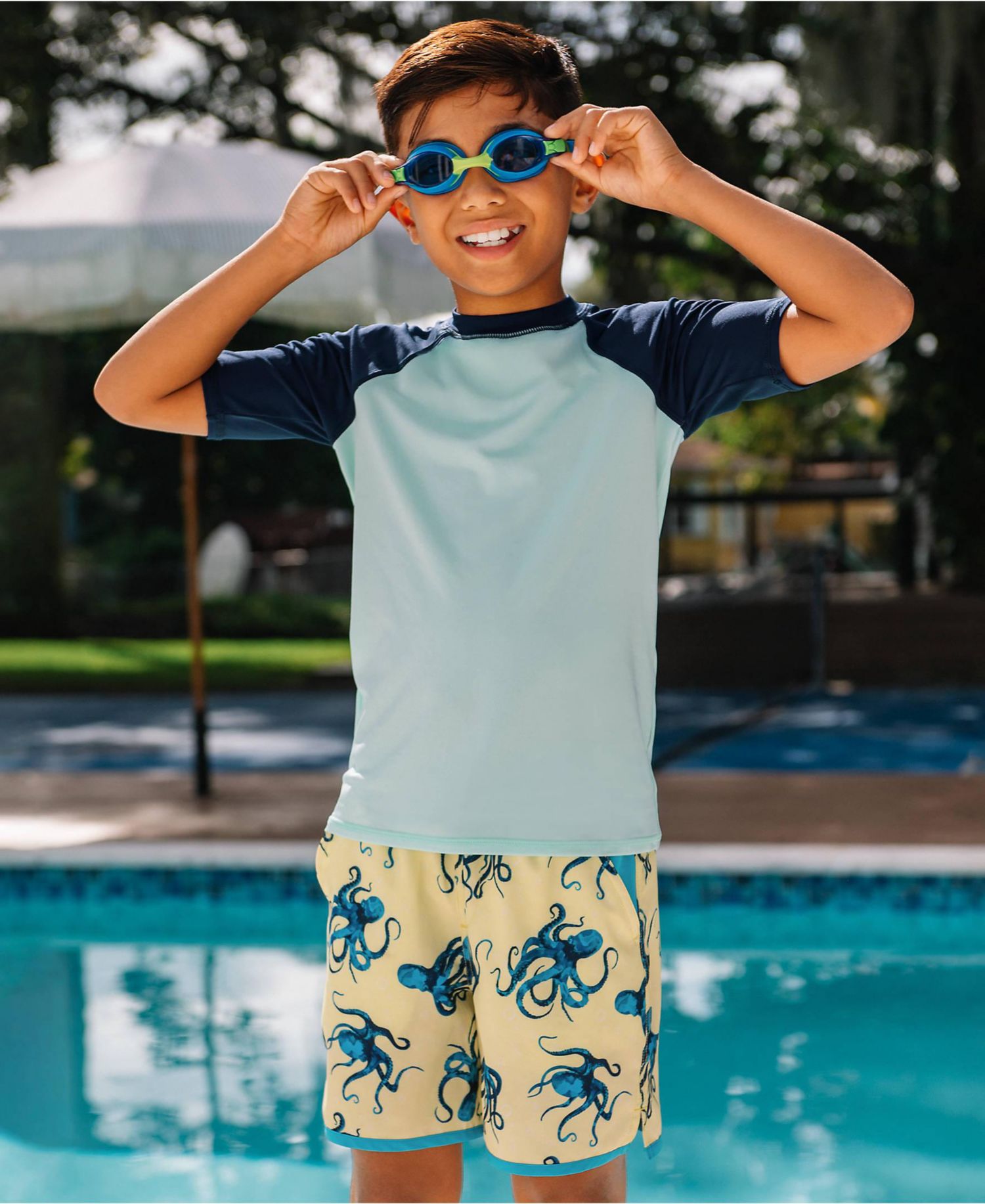 Boys Sunshade UPF 50 Short Sleeve Solid Rash Guard