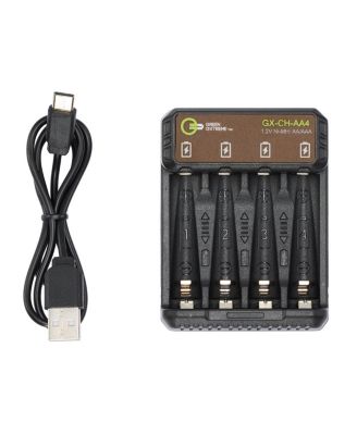 Q2n-4K Handy Video Recorder, Bundle with 128GB microSDXC Memory Card, 4x AA NiMH Batteries and 4-Bay Charger