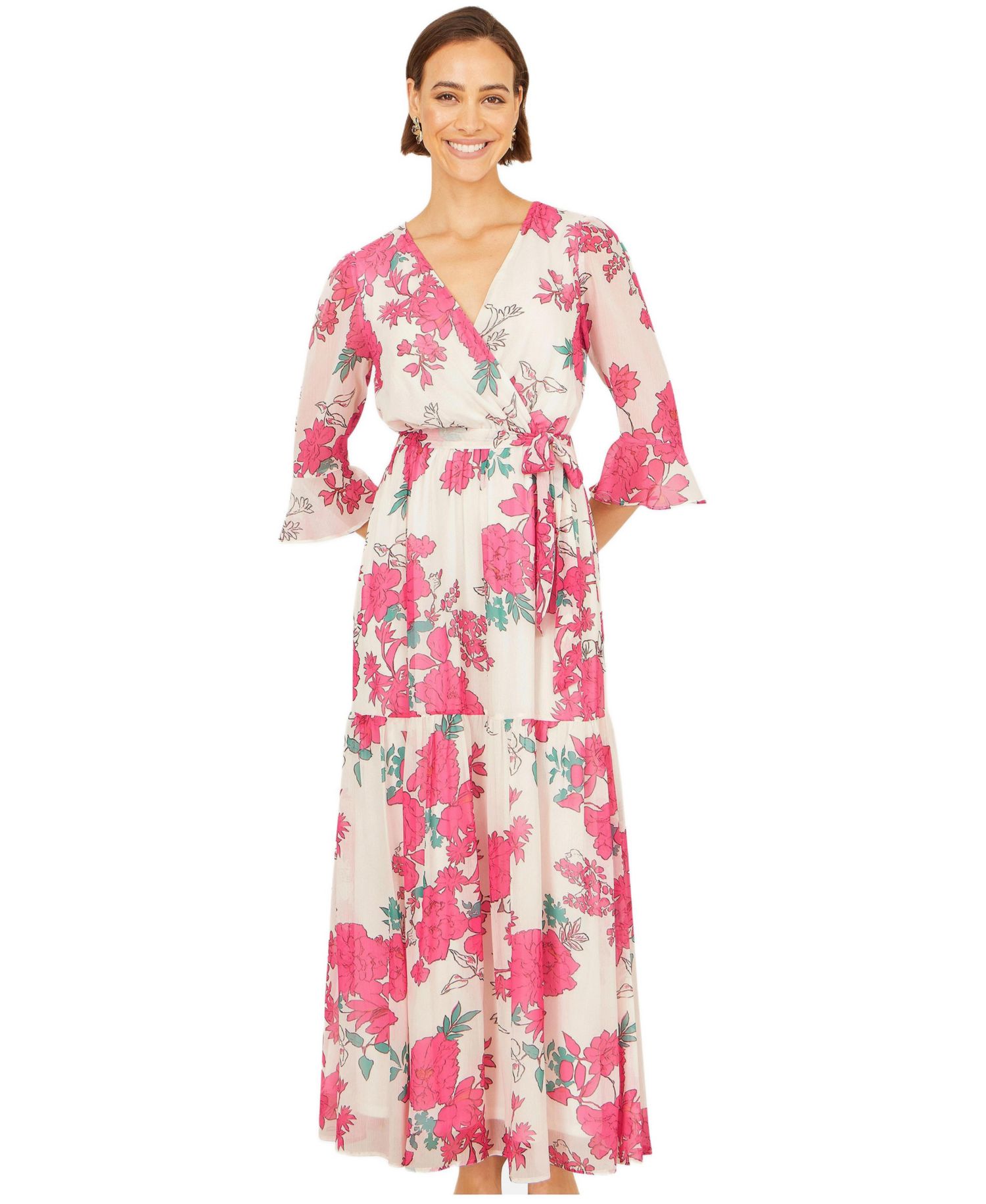 Women's Blossom Print Maxi Wrap Dress