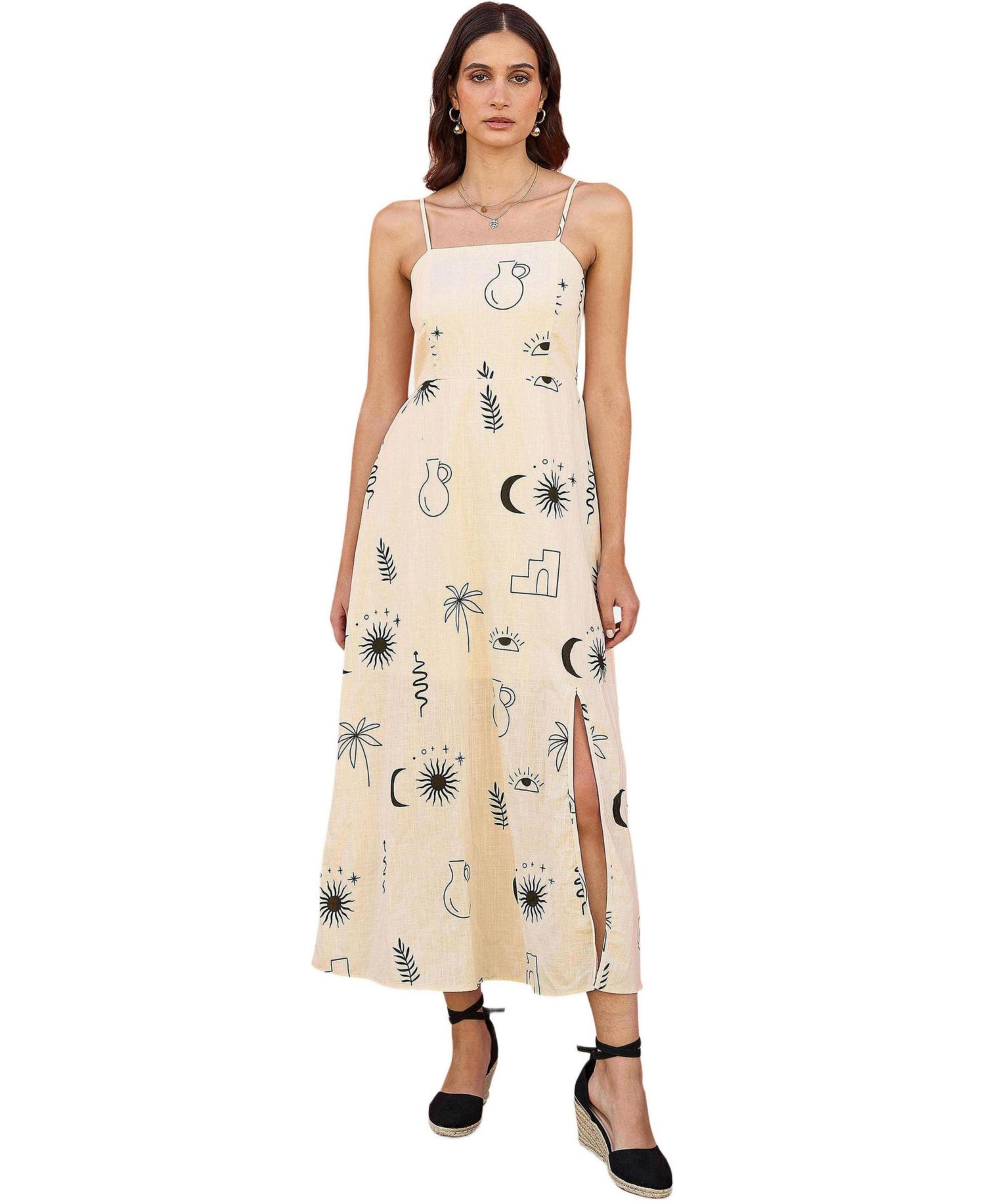 Women's Mystic Print Midi Dress