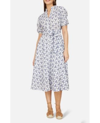 Women's Broderie Anglaise Midi Shirt Dress