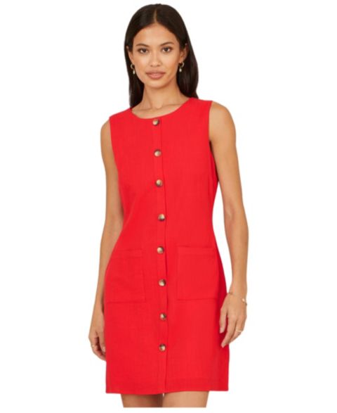 Женское платье Yumi Viscose Button Detail Shift, цвет: Красный