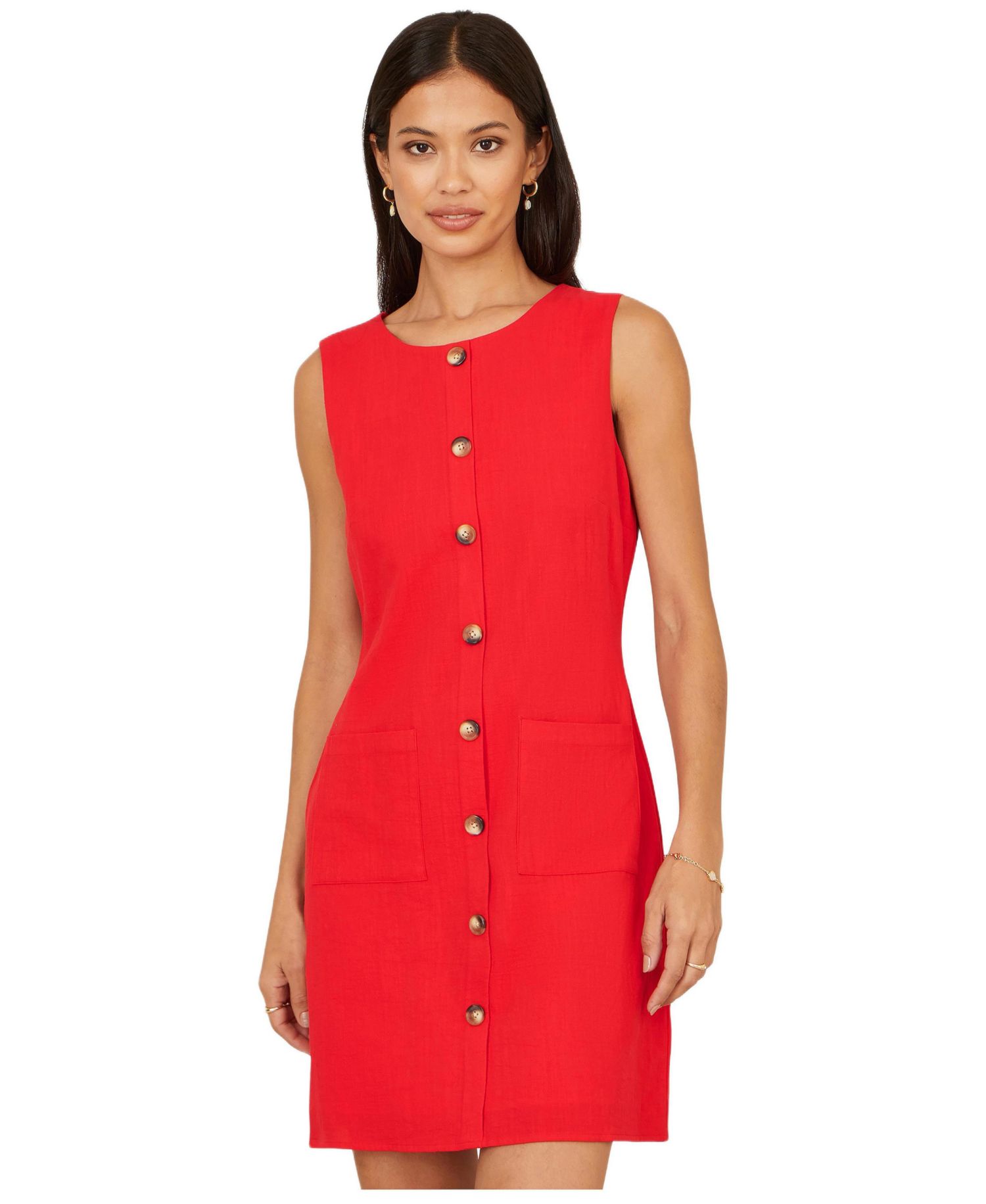 Women's Viscose Button Detail Shift Dress