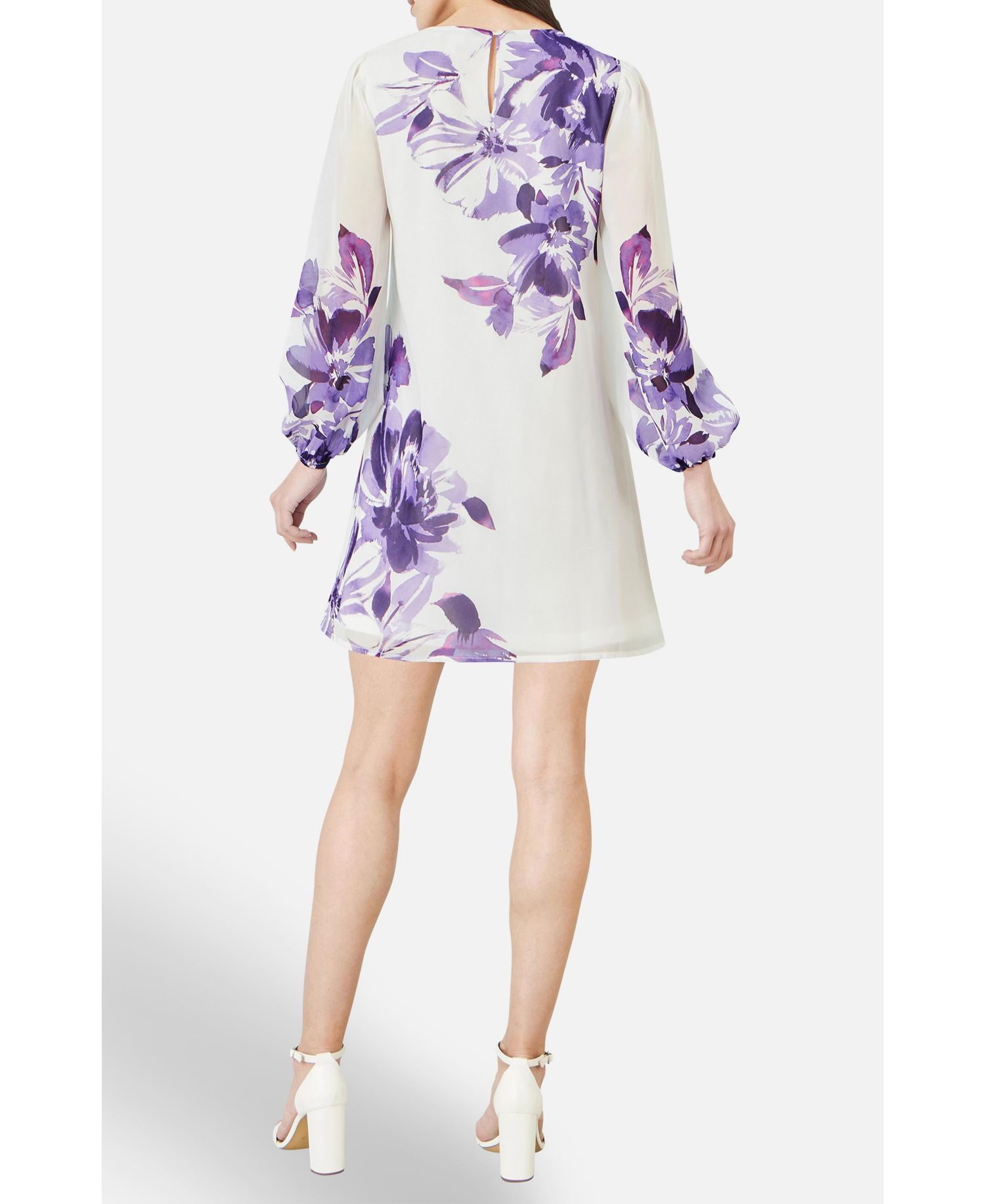 Women's Keyhole Neck Floral Tunic Dress