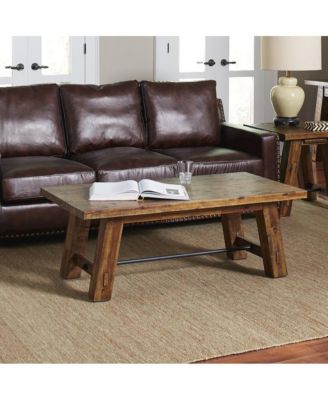 Cannon Valley Rustic Distressed Industrial Trestle 50" Coffee Table