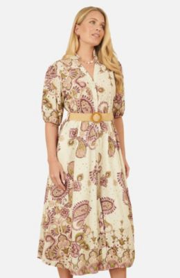 Women's Broderie Anglaise Cotton Midi Dress