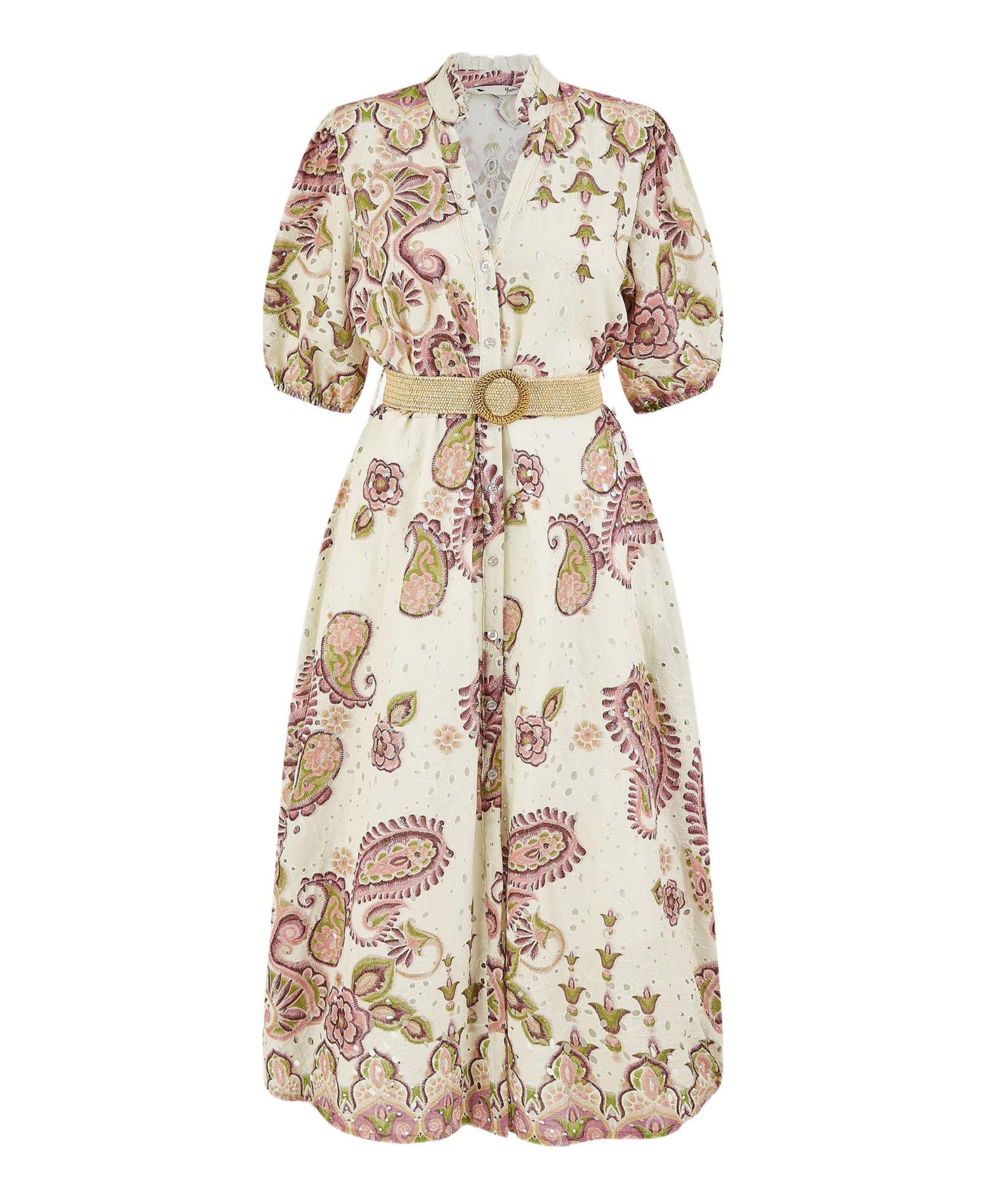 Women's Broderie Anglaise Cotton Midi Dress