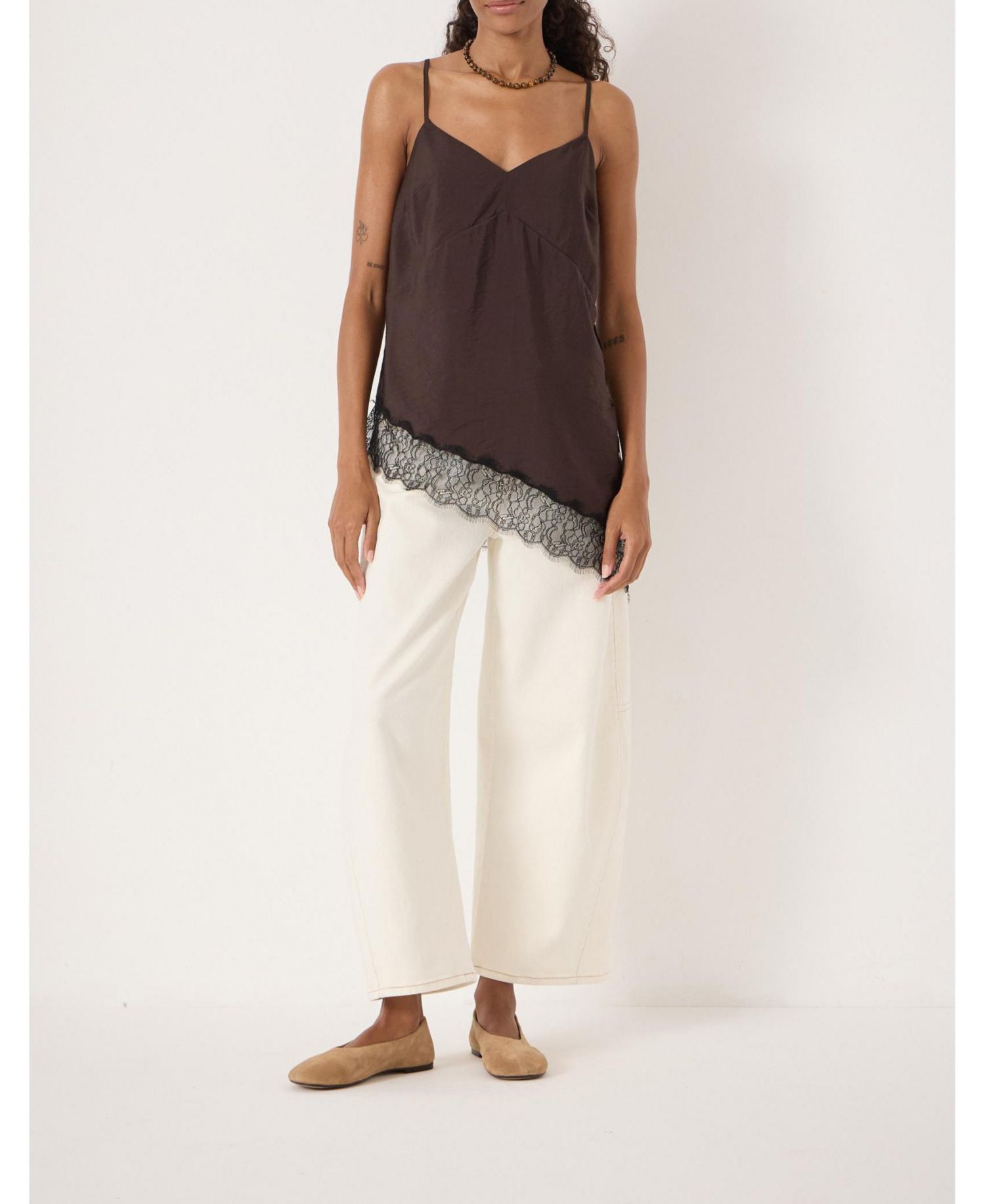 Women's Marnie Asymmetric Lace Trim Cami Top
