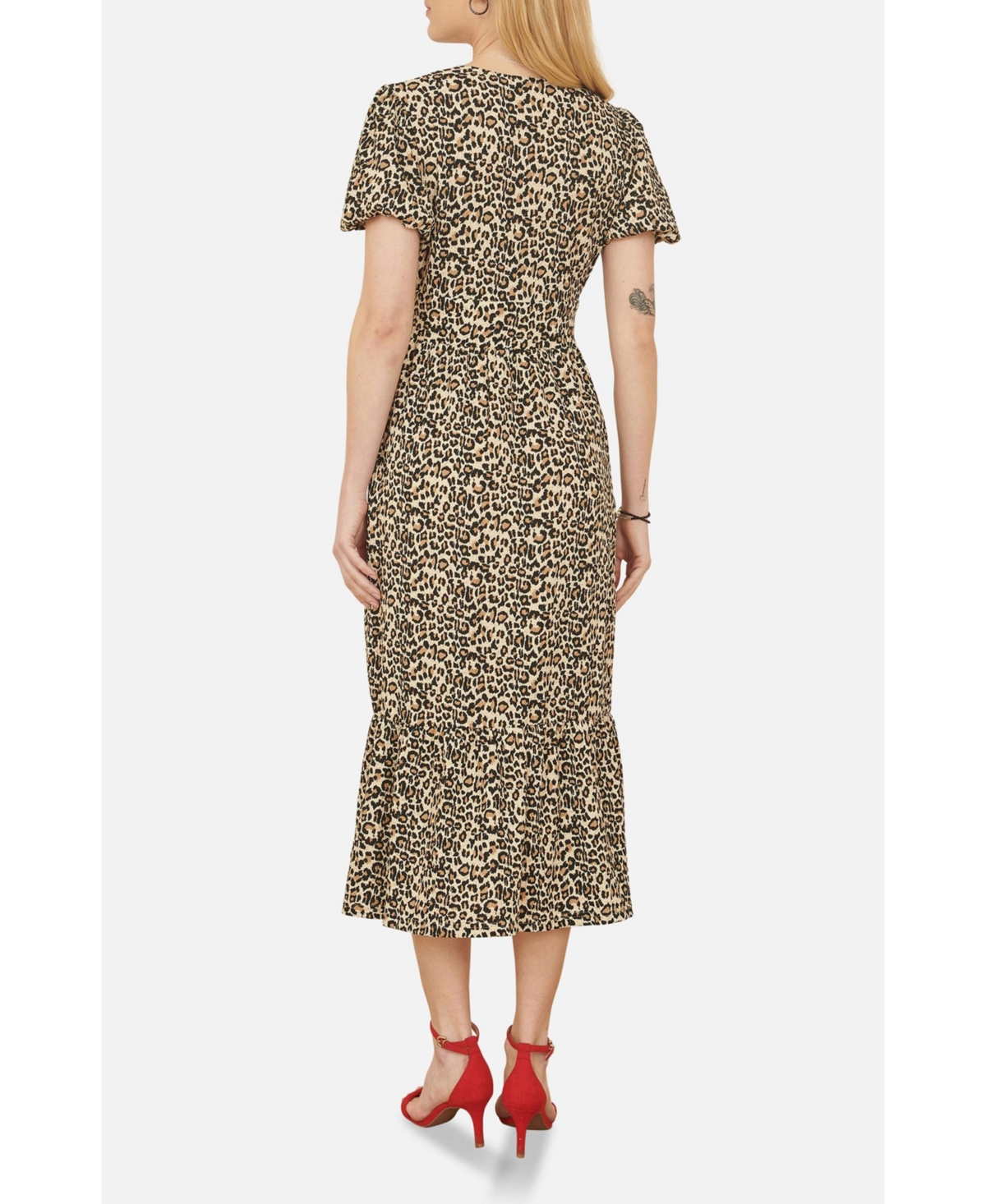 Yumi Women's Pleated Button Through Midi Dress