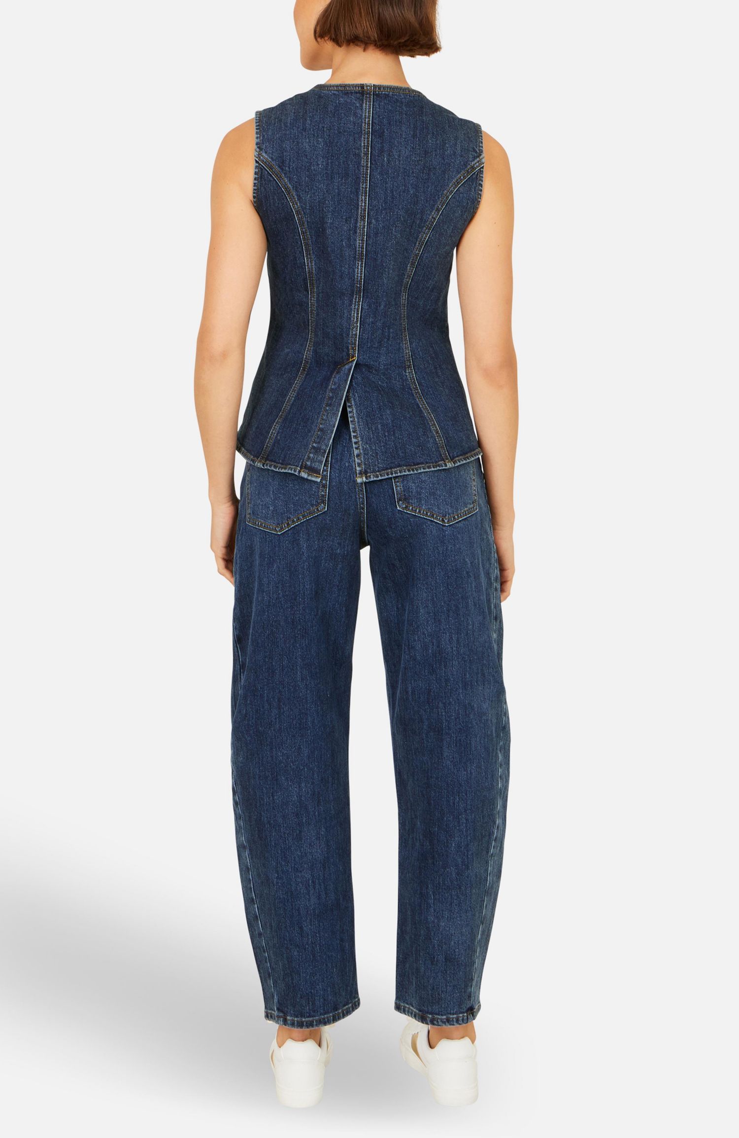 Women's Stretch Long Denim Waistcoat