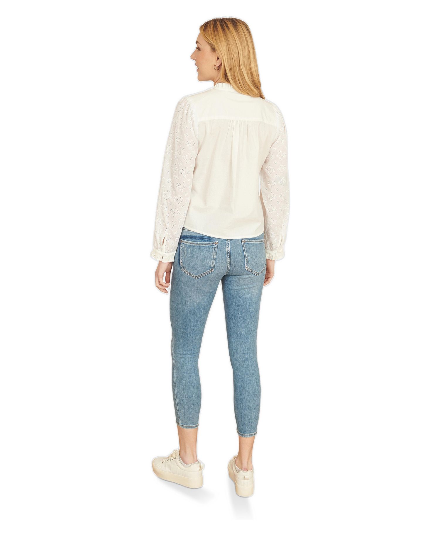 Women's Pleated Cotton Bib Shirt