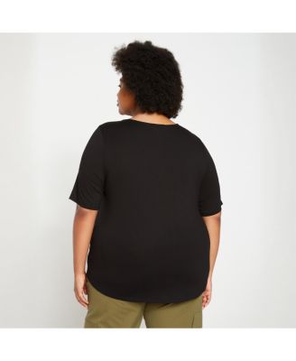 Plus Size Liquid Jersey Crew Neck Stovepipe Tee