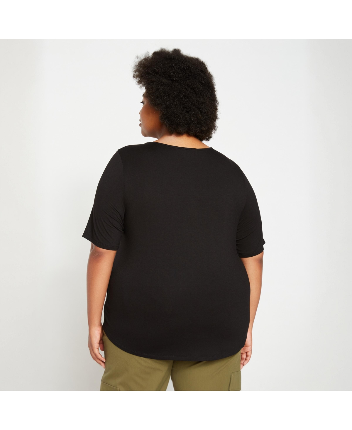 Universal Standard Women's Lily Liquid Jersey Crew Neck Stovepipe Tee