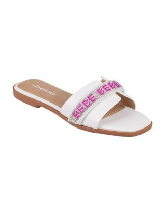 Women's Fashion Sandal with Rhinestone and Pearl Embellished Strap