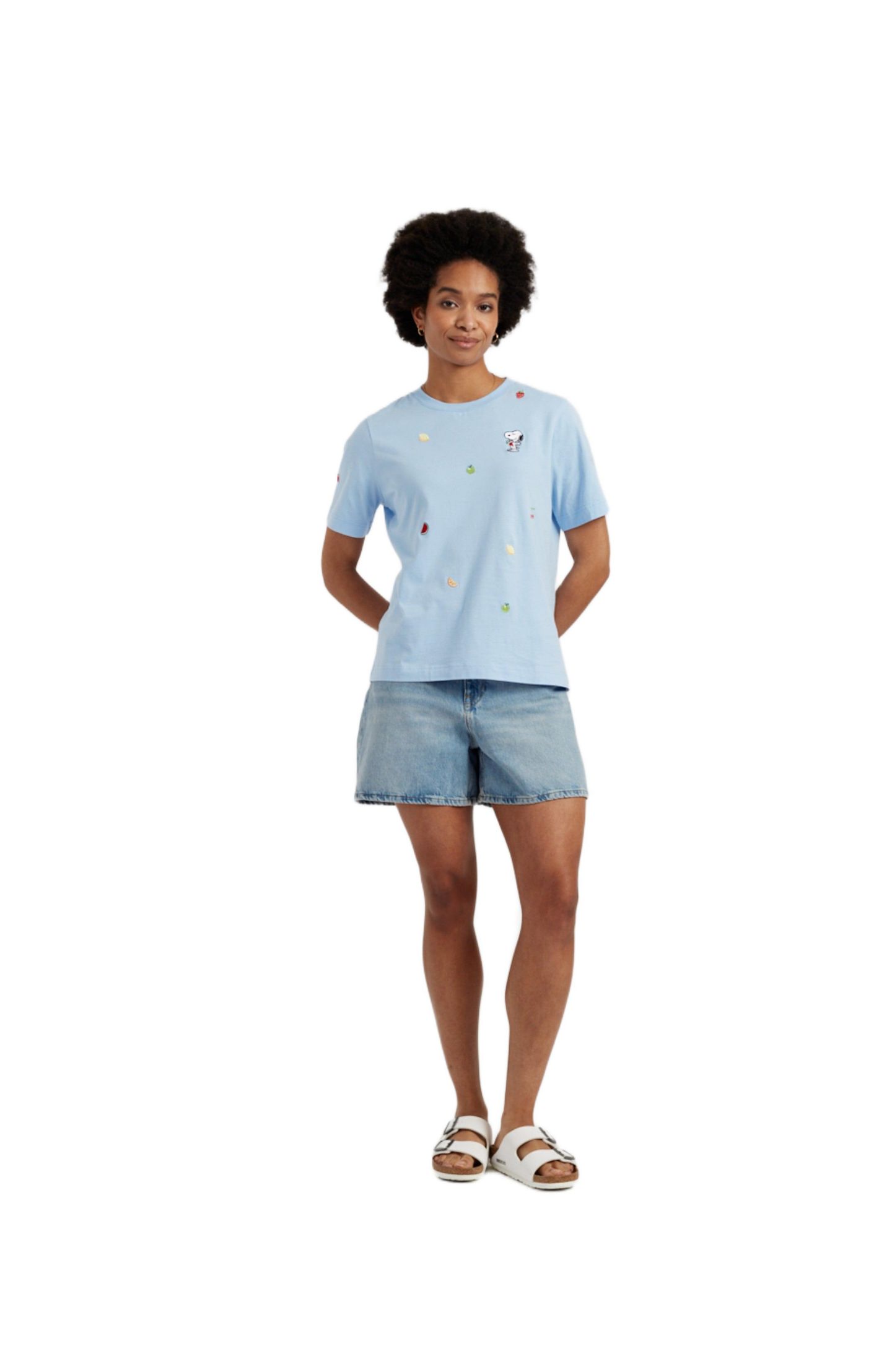 Женская футболка Chinti & Parker Cotton Snoopy Fruit, цвет: Светлый синий — фото 2