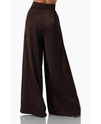 Women's Wide-Leg Satin Trousers