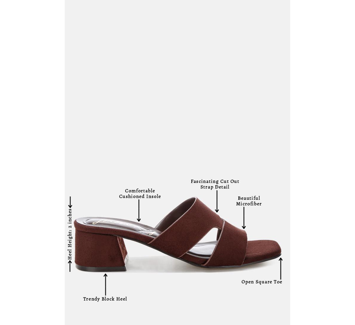 London Rag Women's Aneka Block Heel Slip Ons