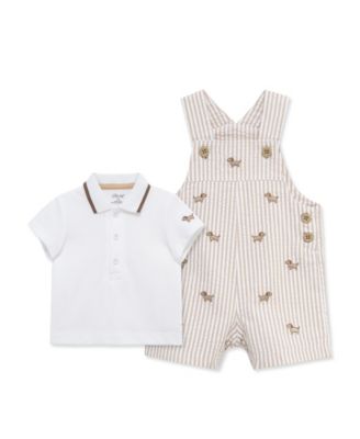 Baby Boys' Puppies Shortall and Polo Shirt, 2-Piece Set