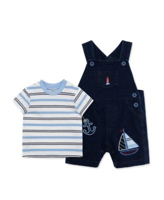 Baby Boys' Nautical Theme Shortall and Striped T-Shirt, 2-Piece Set