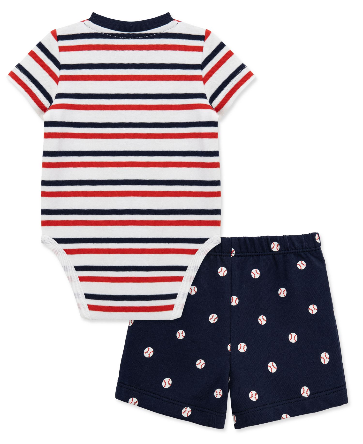 Baby Boys' Baseball Printed Short-Sleeve Bodysuit and Shorts, 2-Piece Set
