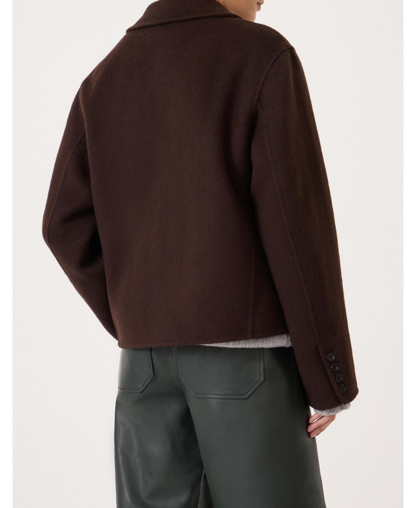 Женский пиджак Hush Mina Pure Wool Double Faced Blazer, цвет: Шоколадный коричневый — фото 5