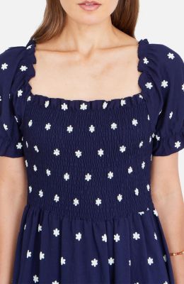 Women's Border Hemline Smocked Maxi Dress