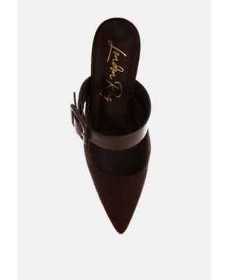 Womens Onagra Microfiber Pointy Slip-On Mules